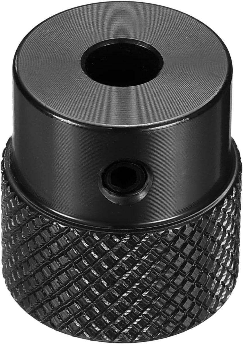 Geanodiseerde aluminiumlegering handwiel 6 mm boring 20 mm buitendiameter gekartelde knop draaigreep met sleutel voor freesmachine draaibank schuifplatform zwart