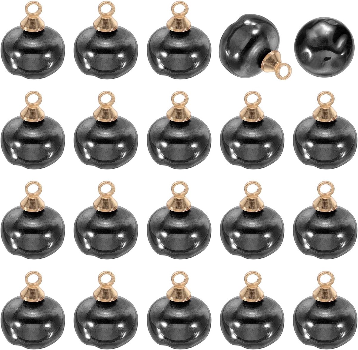 20 stuks knopkralen, 10 mm, 33/32 inch, kunstparels, onregelmatige kralen met metalen schacht, voor kleding, bruidsjurken, bruiloft, doe-het-zelf handwerk, zilverzwart