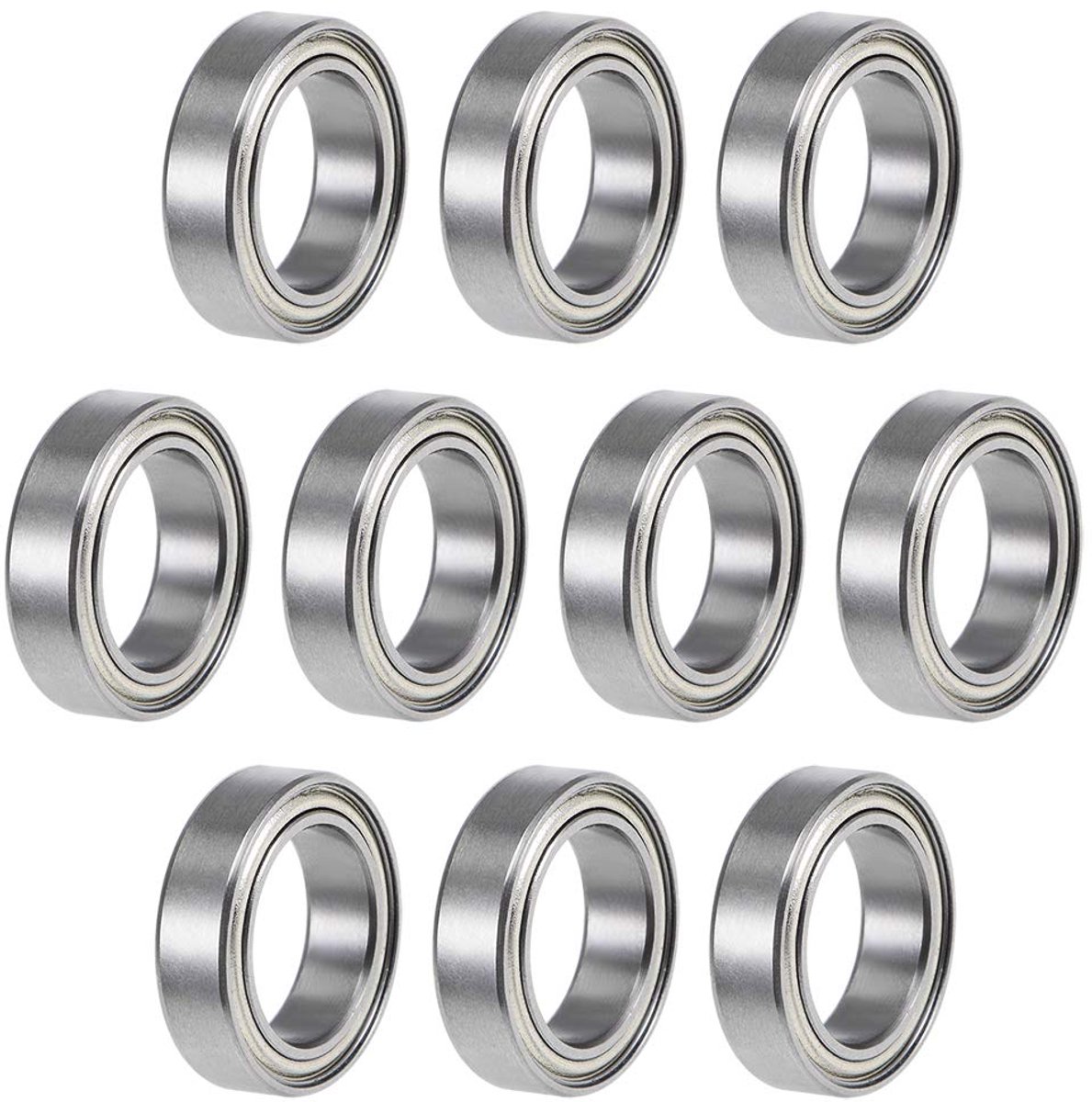 Sourcing map 10 stuks Double Shielded groefkogellagers chroomstaal Z2 10 mm x 15 mm x 4 mm 6700ZZ