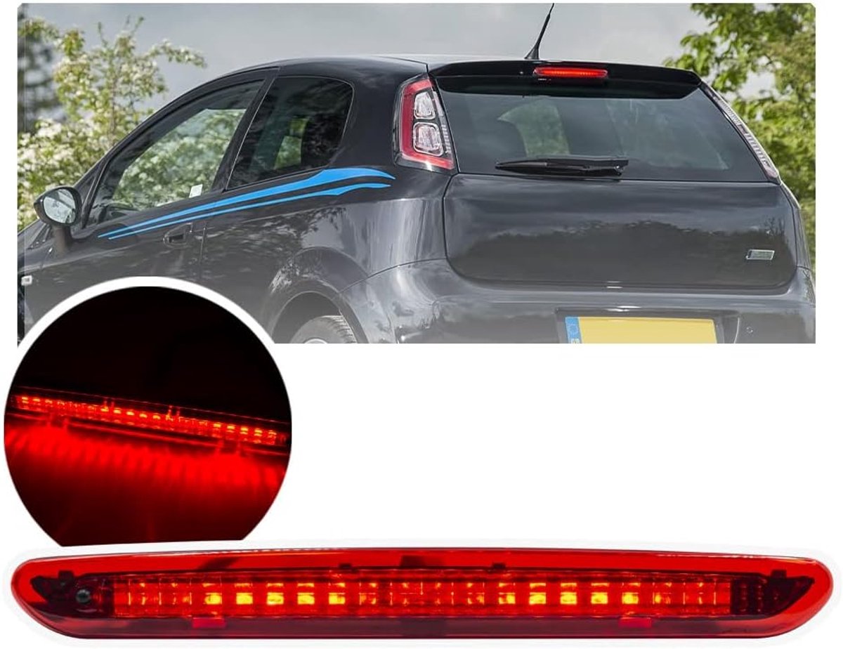 Derde Remlicht Achter Wasmachine Jet Nozzle Stop Lamp compatibel met Fiat Punto Grande Ab.arth Evo OEM 2122000407
