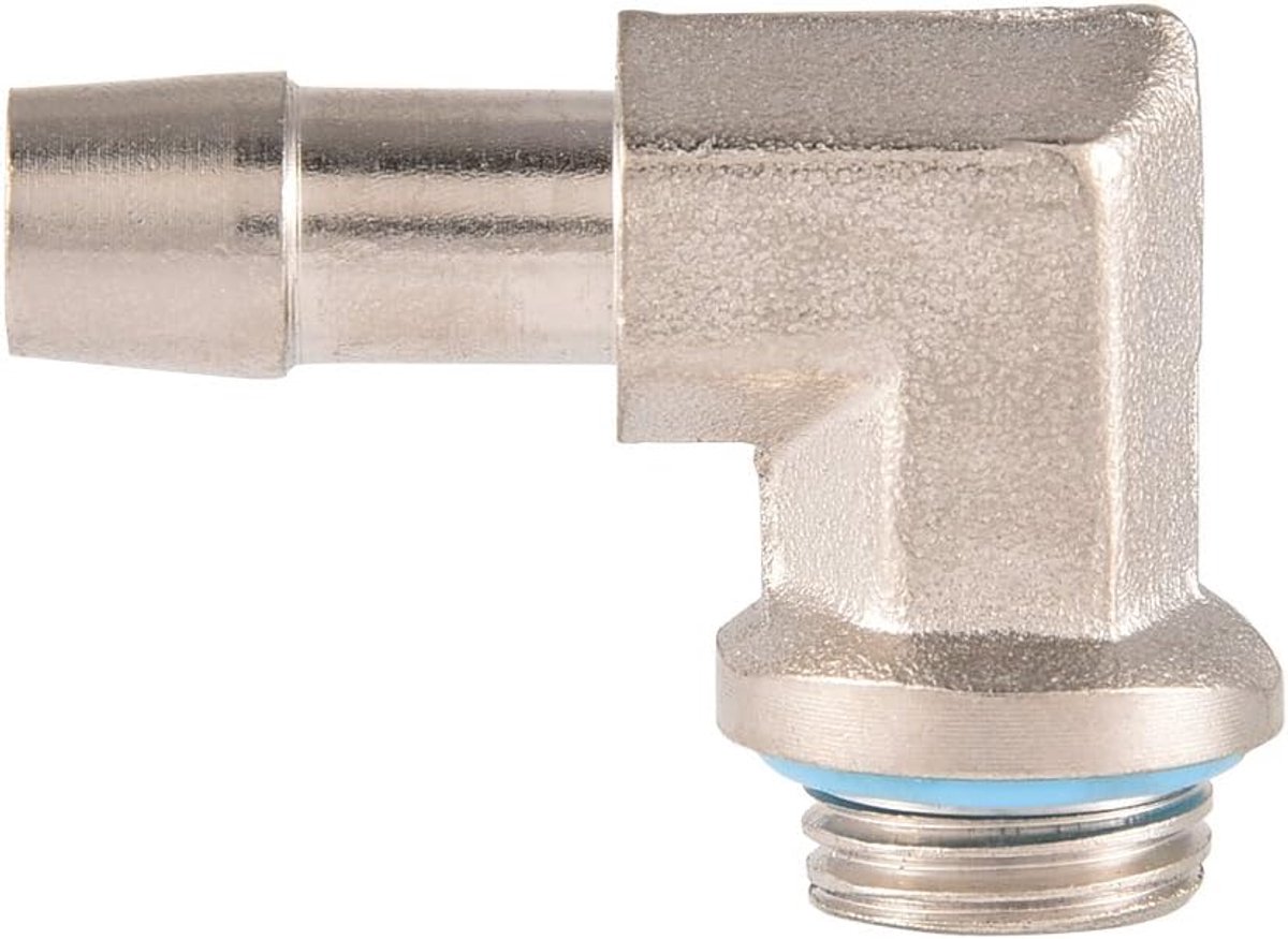 2 stuks. G1 / 4 90 graden hoekadapter messing, hoekslangadapter met siliconen afdichtring voor PC waterkoelsysteem, 9 mm.