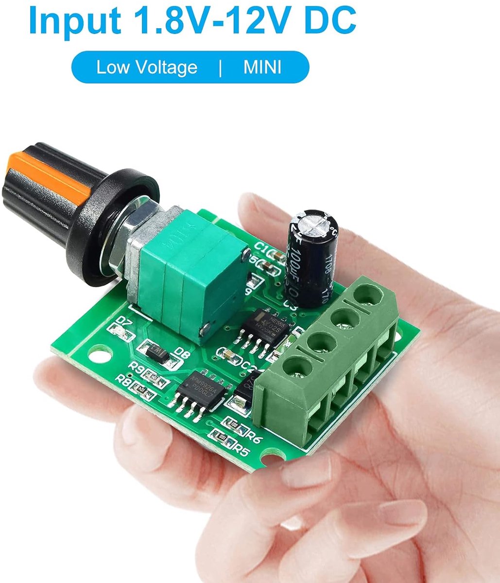 Speed Controller PWM 1.8v 3v 5v 6v 7.2v 12v 2A 30W laagspanning DC motor snelheidsregelaar PWM 1803BK verstelbare schijf schakelaar met snelheidsregelaar knop (6 PCS)