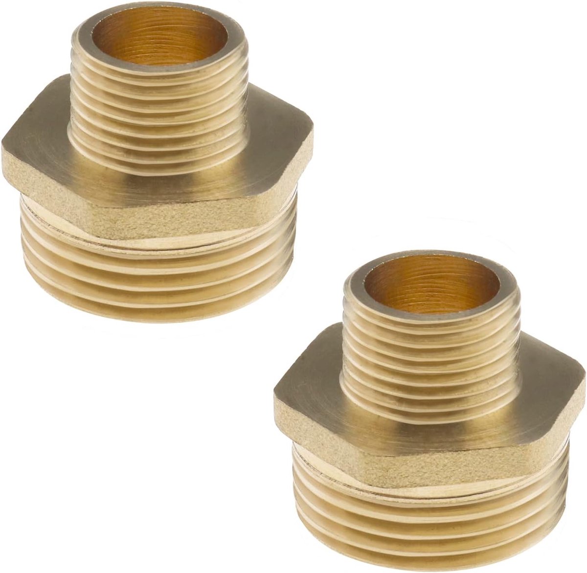 2 STKS 1/4 Inch Mannelijke naar 1/2 Inch Mannelijke Messing Pijpfitting Dubbele Tepel Zeskant Reducer Pijp Adapter Connector voor Luchtpijp Waterpijp Olie Pijp Brandstofpijp
