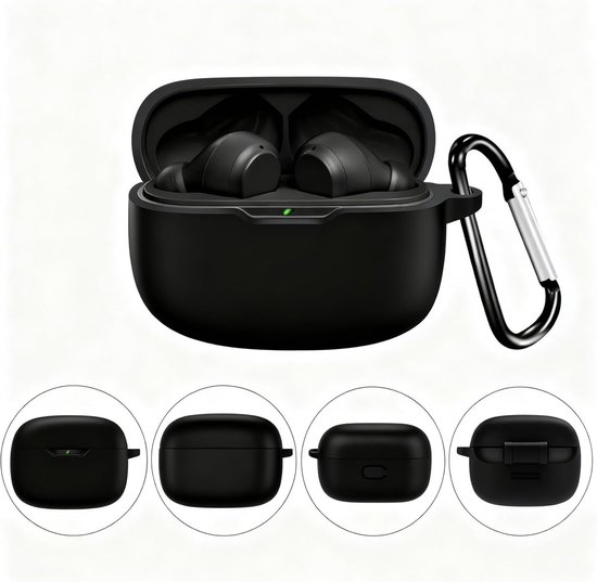 Beschermhoes voor JBL Wave 200TWS / Vibe 200TWS / Vibe Beam/Wave Beam 2 Oortjes - Schokbestendige Krasbestendige Beschermer met Sleutelhanger — afbeelding 2