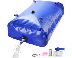 Drado Watercontainer, draagbare waterzak van 1000 liter, wateropslag met PVC-kogelkraan, verdikt opvouwbaar, van toepassing op vloeistofopslag en transport, tuin, landbouwnoodgevallen