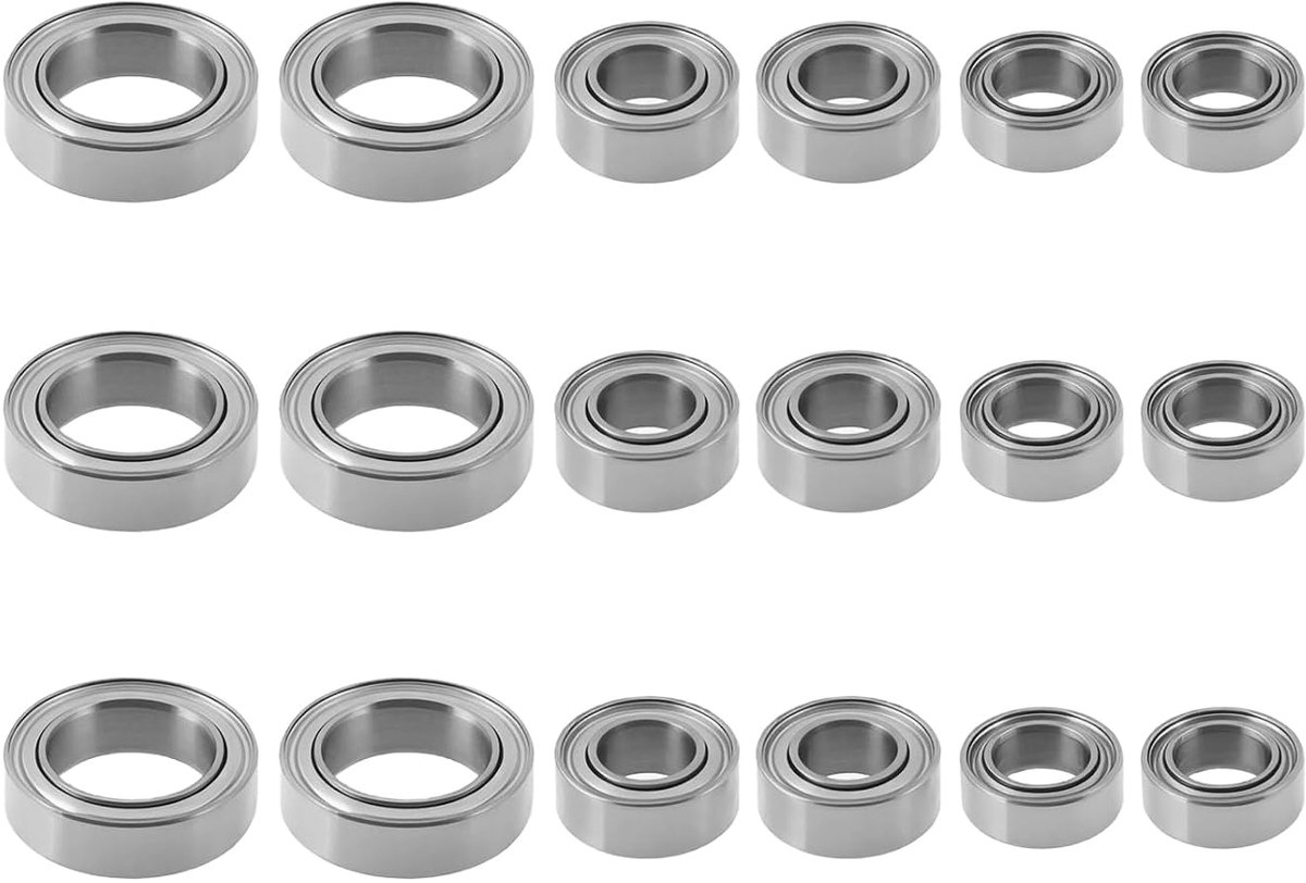 18 STKS Kogellager Set RC Auto Lager Vervanging 4x7x2.5mm 4x8x3mm 7x11x3mm Compatibel met Wltoys 1/14 144001