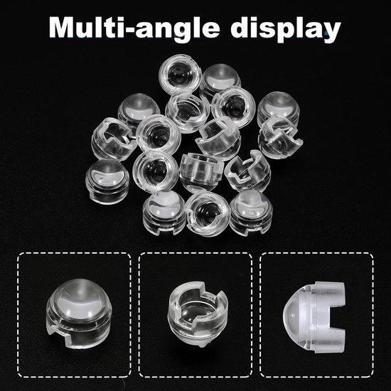 12mm LED Convexe lens, 36 Pack 30 graden stralingshoek PMMA acryl LED Optische Convexe Condensator Lens voor 1W 3W LED Lamp Kralen Infrarood Camera's, Transparant — afbeelding 4