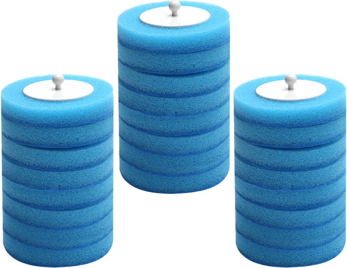 Toiletborstel, wegwerptoiletborstel met reserveborstelkoppen en aromatherapie-tabletten (24 stuks navulverpakkingen)