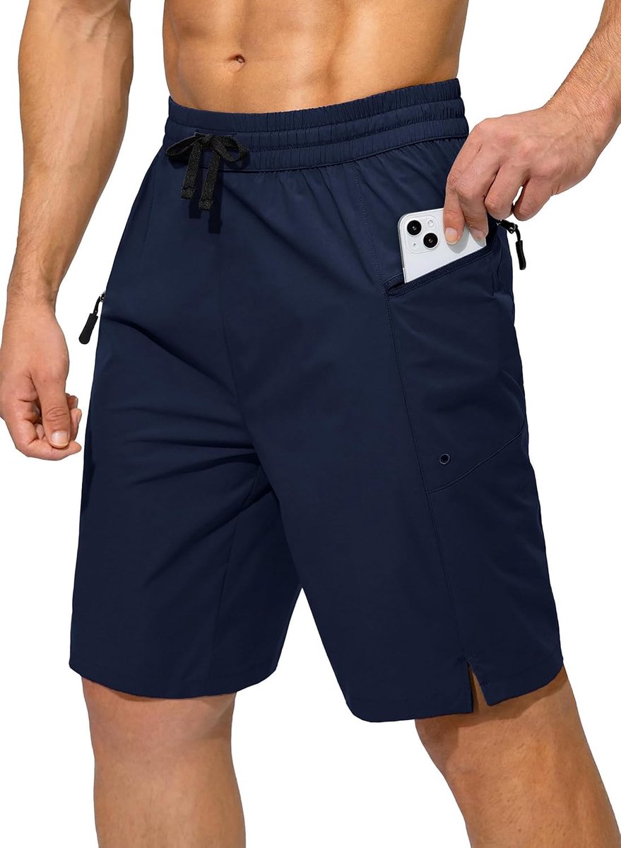 Shorts voor heren met zakken met ritssluiting, waterdicht, surfen, sneldrogend, shorts met net
