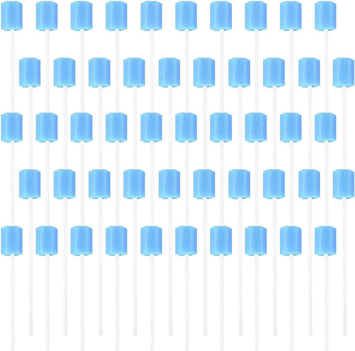100 stuks monddoekjes van katoen, mondverzorgingsstaafjes, reinigingsstaafjes voor mondholte, tandenborstel voor dagelijkse mondhygiëne en kinderen, huisdieren, volwassenen, ouderen (blauw)
