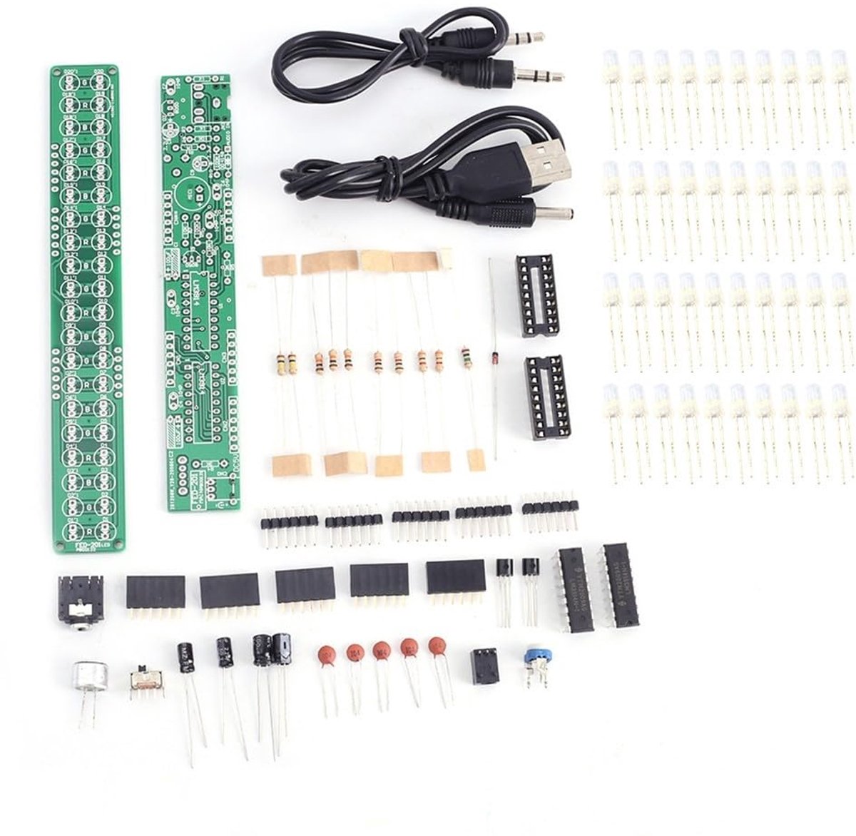 Spectrum Indicator DIY Kit, DC 3V-12V 5mm Rood/Groen/Blauw LED LM3914 Niveau Indicator Kit Electoronics Solderen
