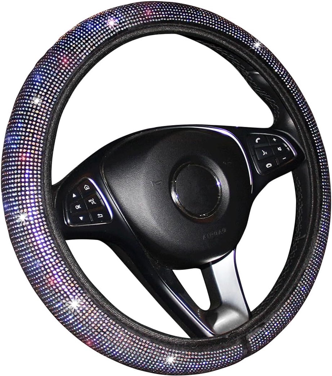 Diamant Stuurhoes voor de auto, van kristal, antislip, ademend, zonder binnenring, auto-accessoires, decoratie