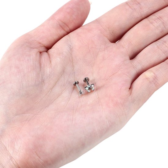 G23 Titanium oorpiercing met binnendraad 16 g — afbeelding 2