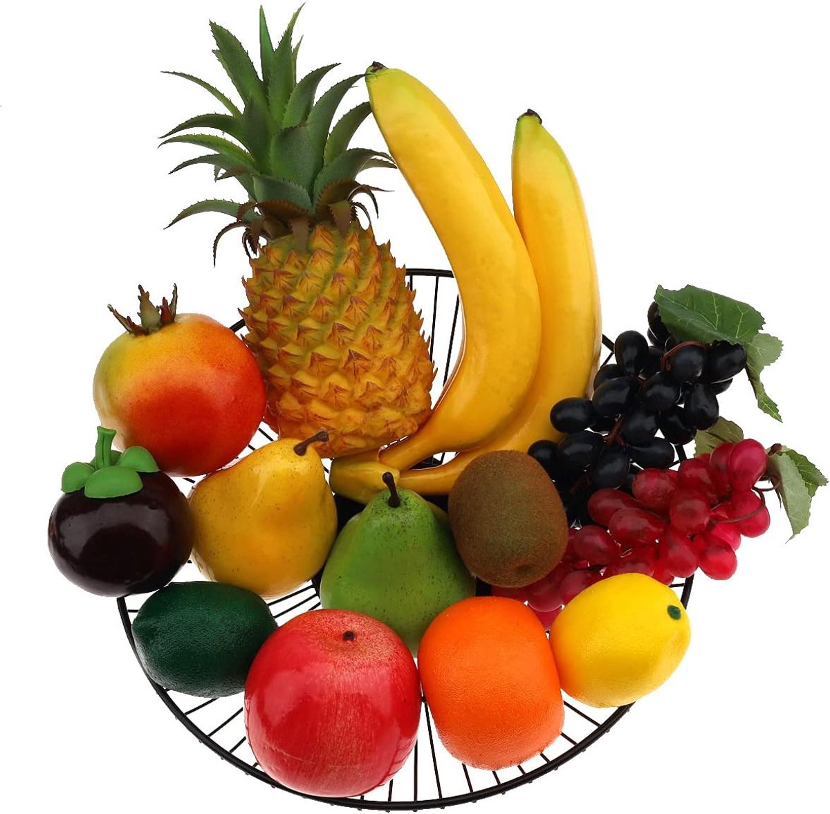 13 STKS Kunstmatige Levensechte Vruchten Decoratie Thuis Party Faux Ananas Banaan Druif Citroen Oranje Appel Mangosteen Granaatappel Peer Ornament Combinatie