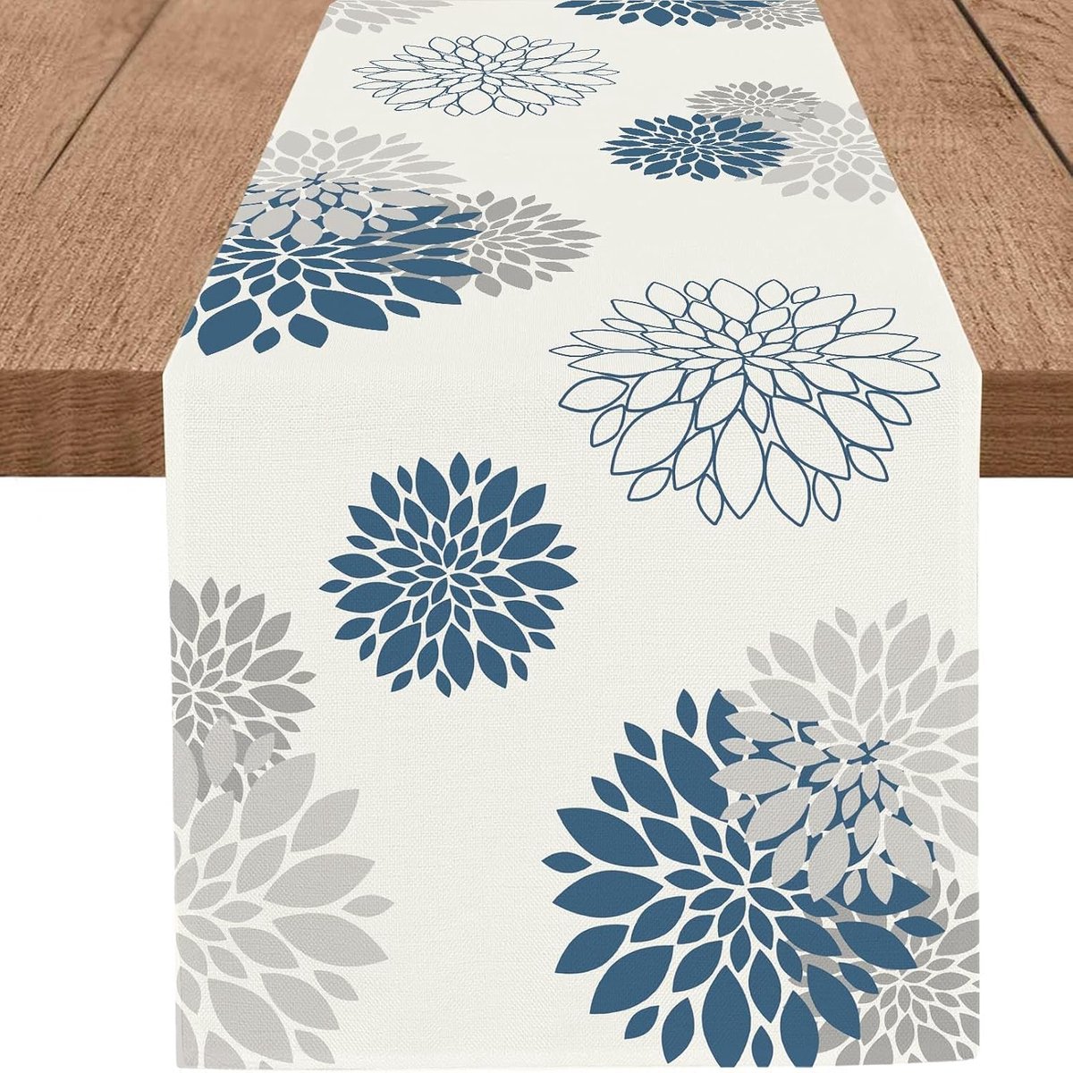 Tafelloper Dahlia Pinnata bloem tafellopers moderne elegante Pompon boerderij geometrische tafel middendecoratie voor thuis dineren feest ingang (40 x 183 cm)