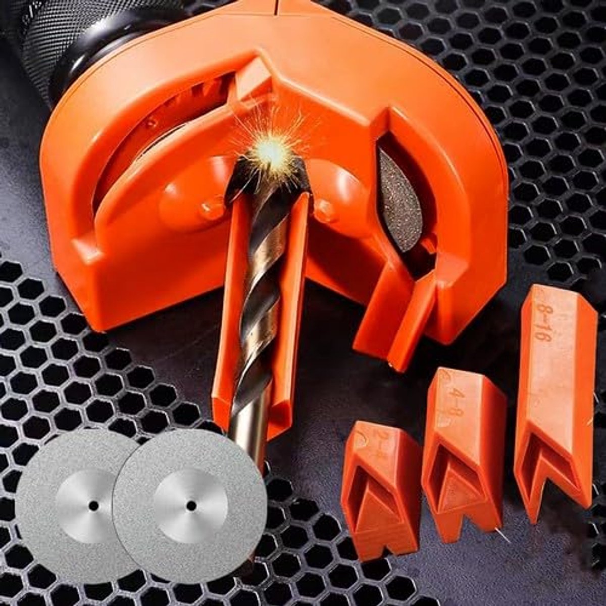 1 stuk boorslijpmachine, boor slijpmachine, Multifunctionele boorbitslijpmachine, spiraalboor slijpmachine, boorslijpmachine slijpmachine, Met 2 slijpschijven