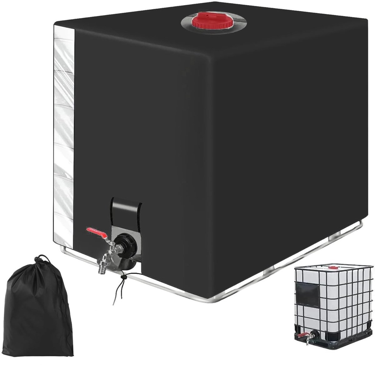 SolidKeus - Zwarte IBC Tank Dekzeil voor 1000L Watertank