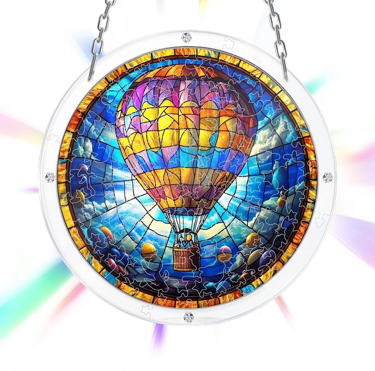 Elzusha - Acryl Lichtvanger Puzzel met Heteluchtballon Motief
