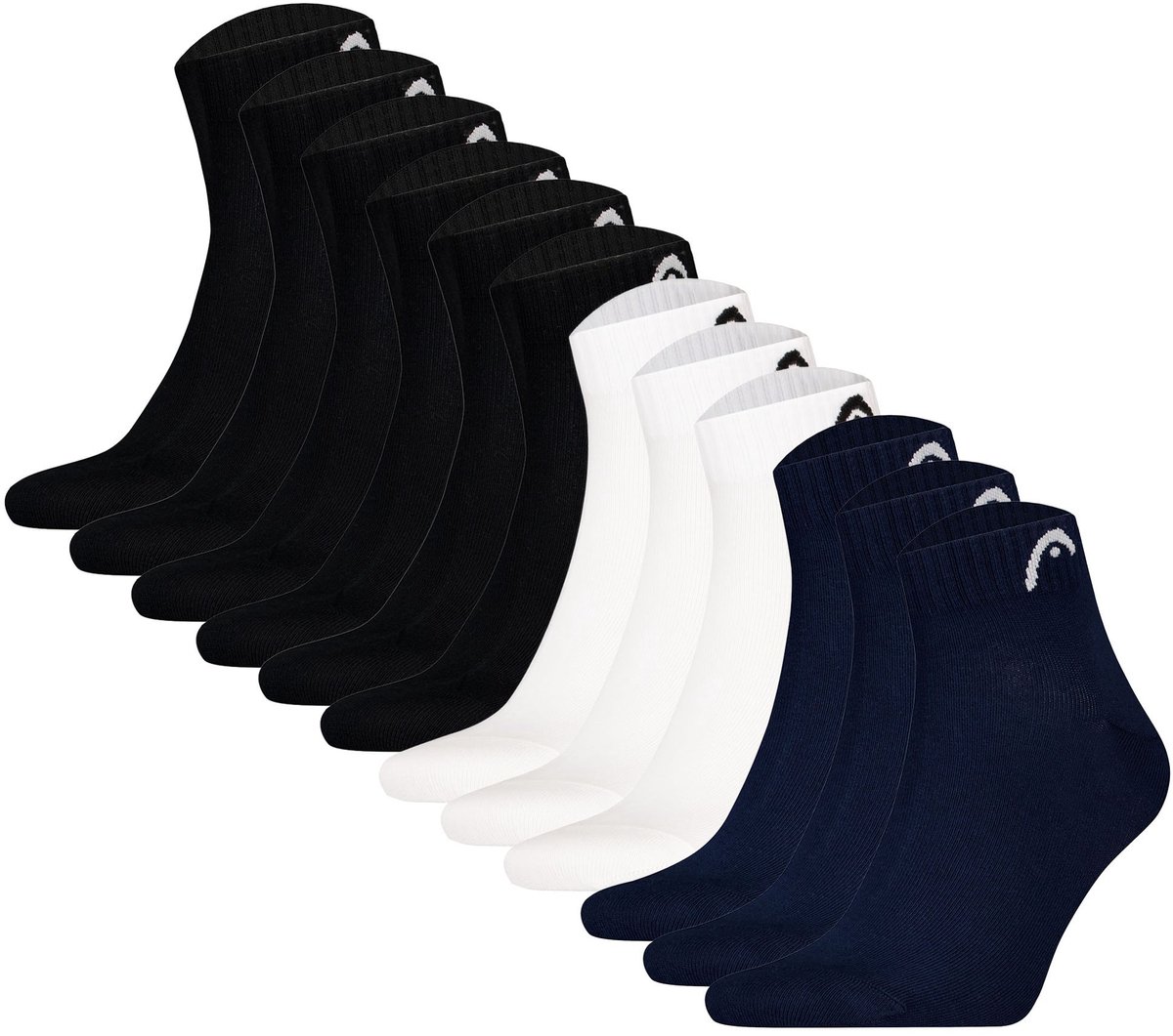 Head Sokken Elements All Sport Quarter 12P 39-42 Verpakking van 12 Zwart