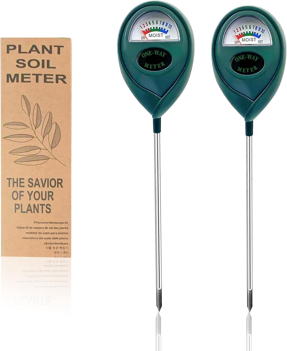 [2 stuks bodemvochtigheidsmeter voor planten, groen/groen, zonder batterijen, verbeterde vochtmeter planten [2026] - premium bodemtester