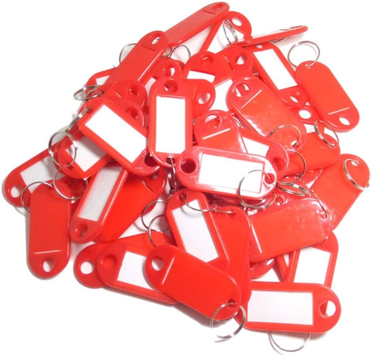 Labels en Plastic Taggen met Ringen voor Bagage, Huisdier en Naamplaatjes 5 x 2,2cm, 100 STUK