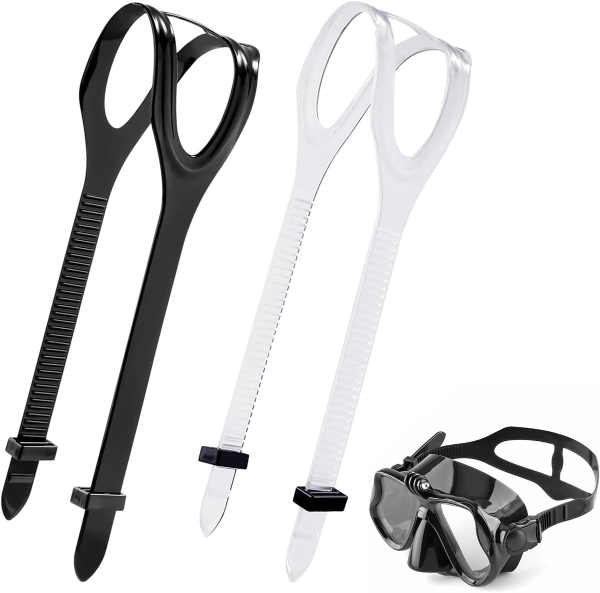 2 stuks duikmaskerband, siliconen vervangende maskerband voor duikbrillen, universele snorkelmaskerband, compatibel met de meeste duik- en zwembrillen