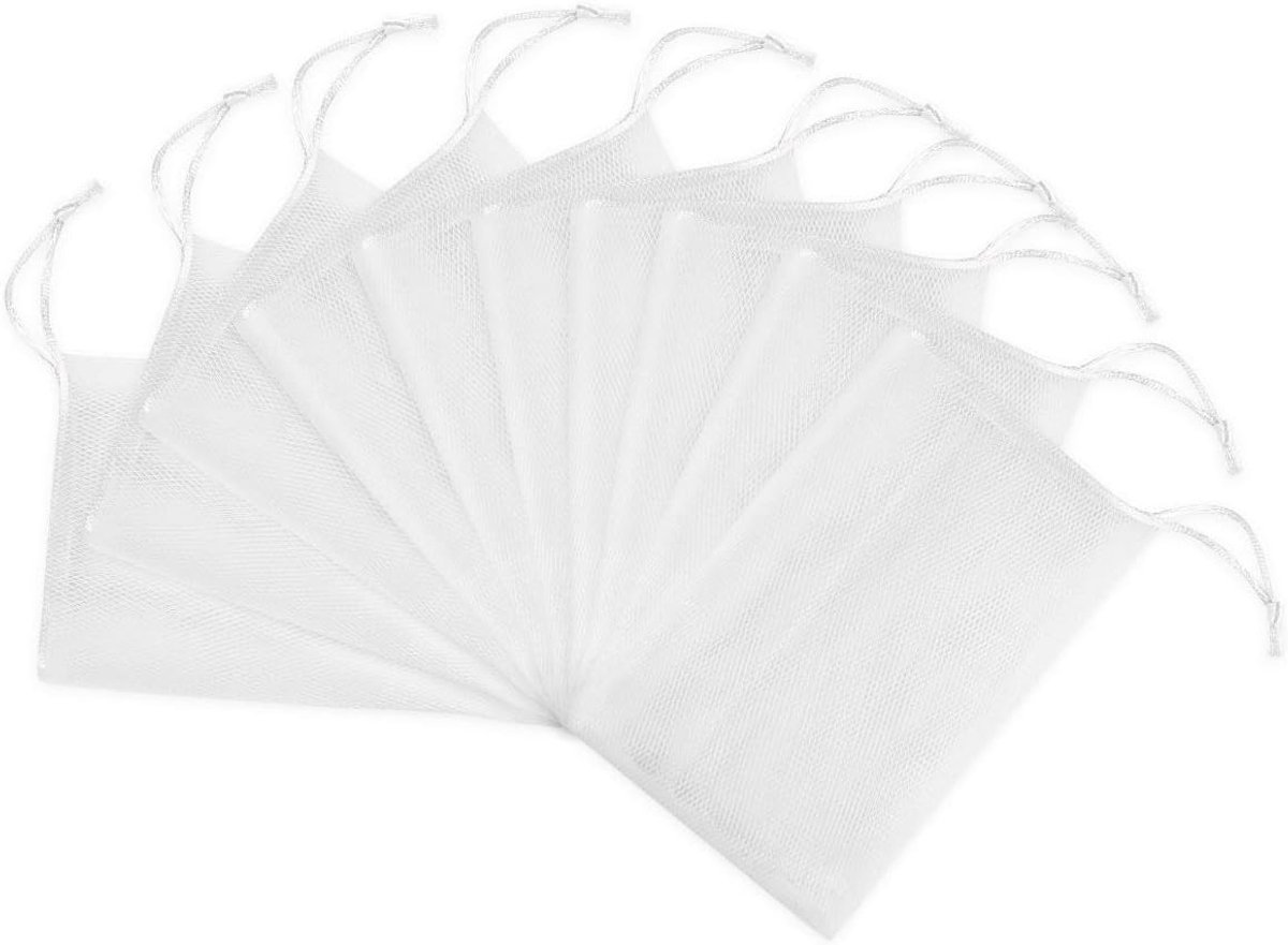 10 STKS Bubble Foam Netten, Exfoliating Mesh Zeep Pouch Bubble Foam Net Zeep Sack Saver Pouch Trekkoord Houder Tassen
