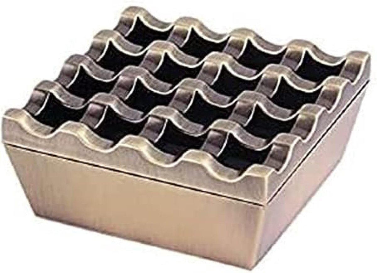 Outdoor Metalen Asbak - Asbakken Voor Sigaretten Winddicht Grote 16-Hole Asbak Outdoor Winddichte Sigaretten Asbak Tafelblad Decor Voor Thuis Hotel Tuin Desktop Sigarenasbak,Bronzen