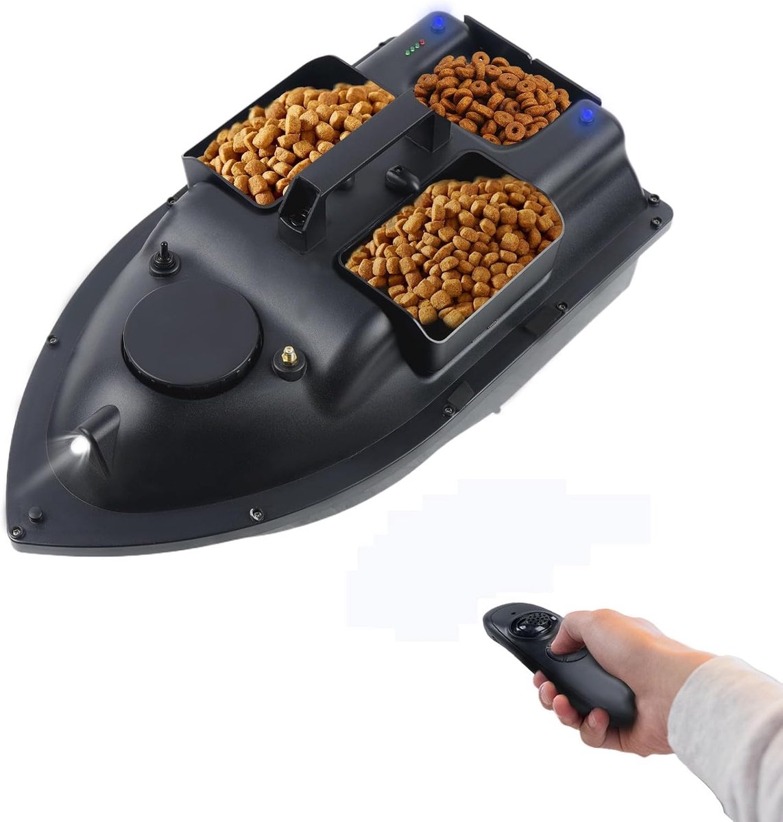 500 m aas boot vissen, voederboot, aasboot, visaasboot met ledlicht en antenne, 2 kg aasboot met twee/drie baaien, belading, visaas, boot, afstandsbediening, snelboot