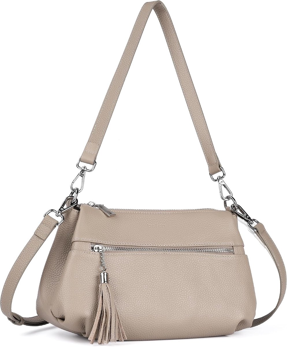 Befen Echt Lederen Crossbody Hobo Portemonnees voor Vrouwen, Dames Schoudertassen Handtassen Met 2 Schouderbanden