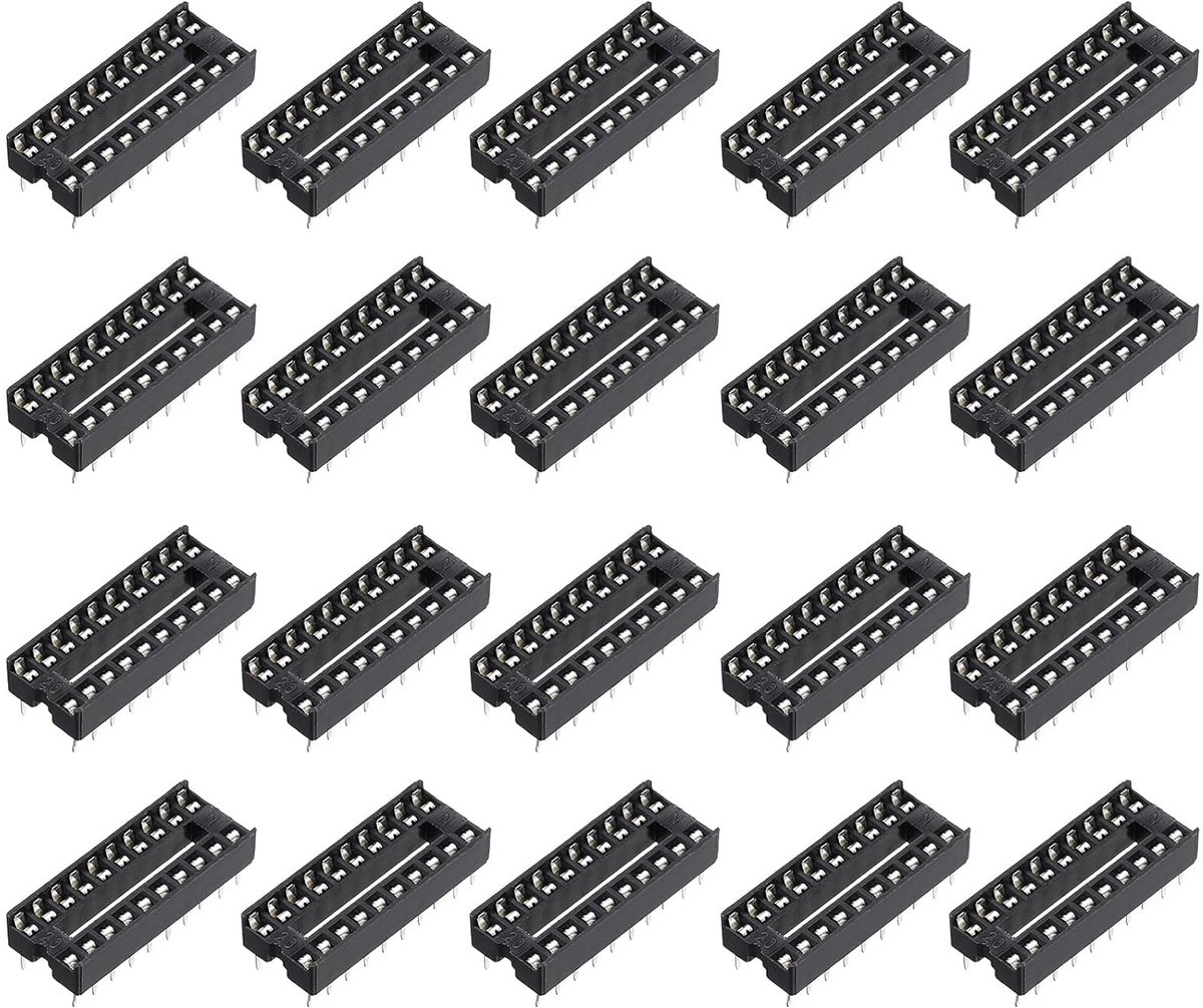20 stuks DIP IC chip socket adapter 20 Pin IC assortiment kit 2,54 mm/0,1" pitch voor breadboard project, PCB printontwerp