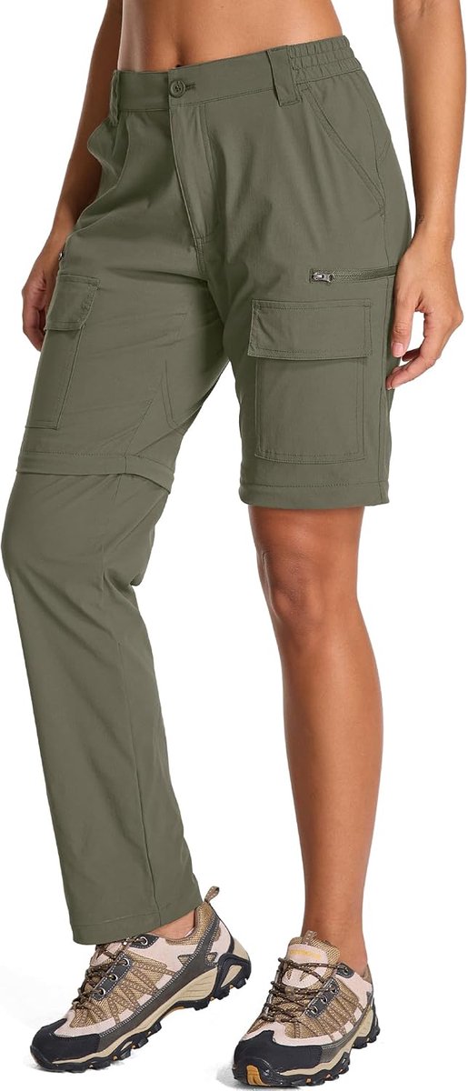 Wandelbroek voor dames, lichte ademende trekkingbroek | Sneldrogende outdoorbroek, stretch safari functionele broek, ideaal voor wandelen, outdoor en zomer