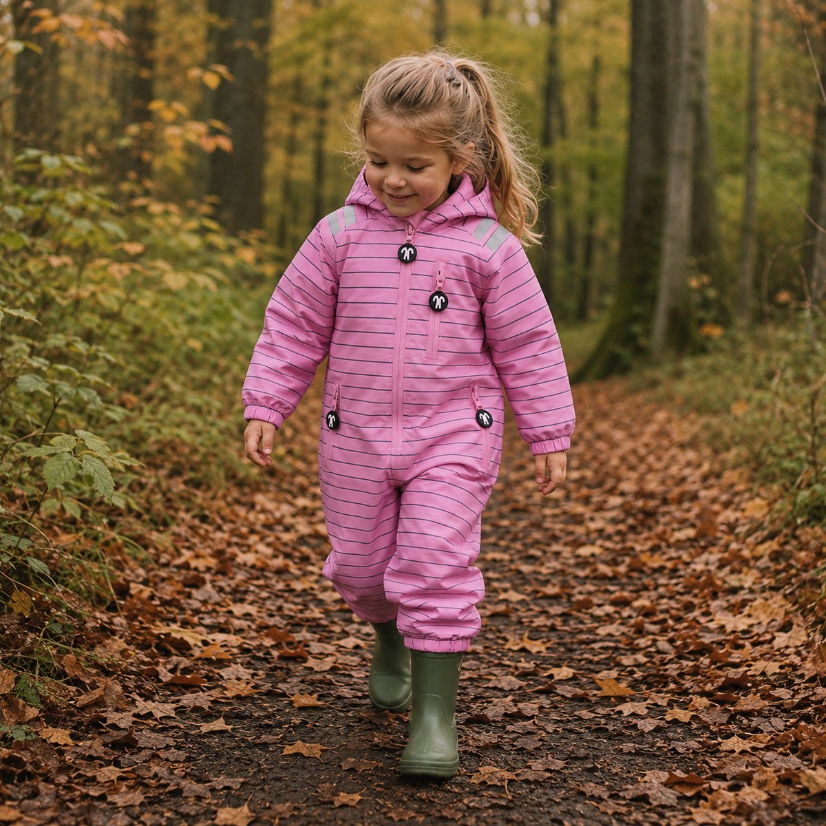 Ducksday Regenpak – Regenoverall – Waterdicht & Ademend – PFAS-vrij – Gerecycled Polyester – Maat 110/116 – Em