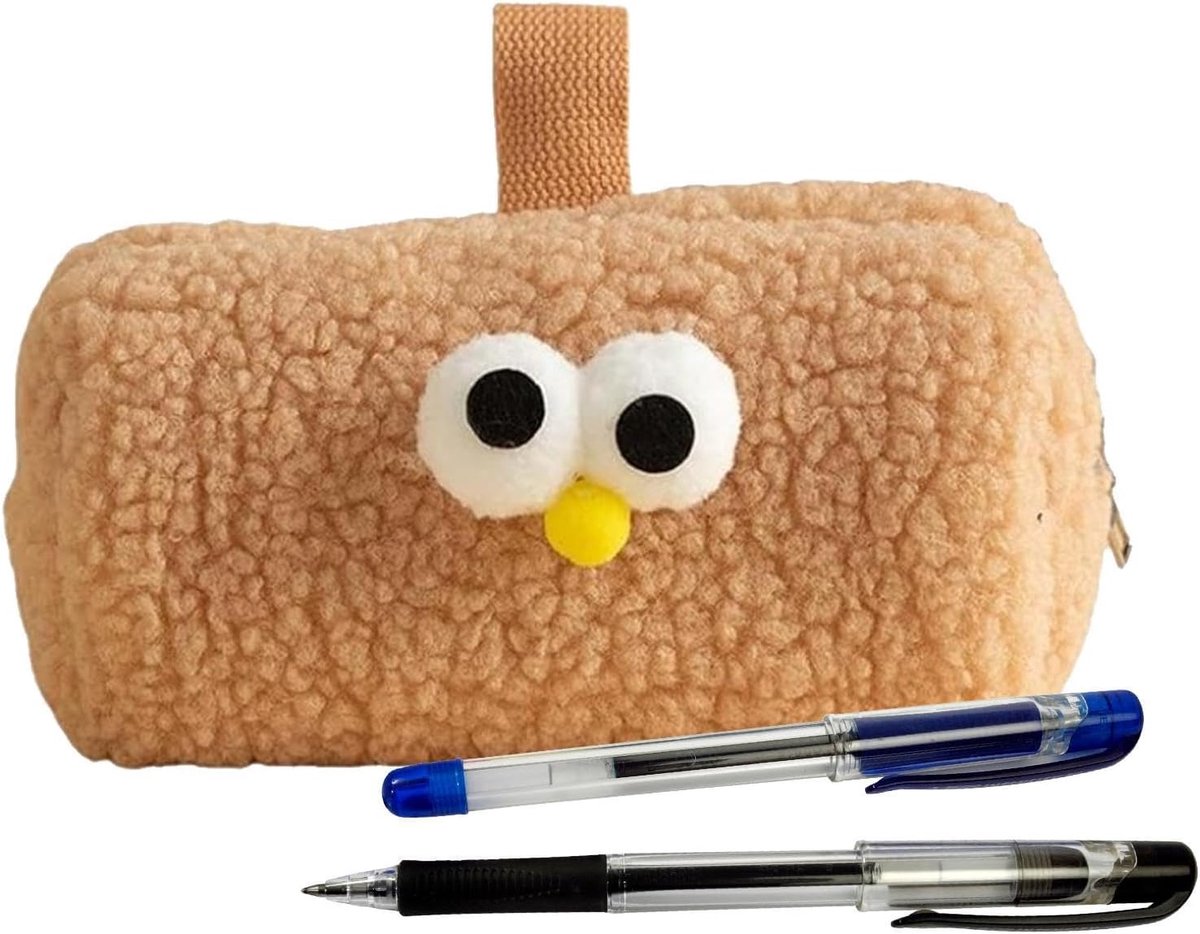 Schattig etui voor make-up | Etui voor potloden, pennen, met ritssluiting, voor school, universiteit, slaapzaal, kantoor, schoolbenodigdheden, marker