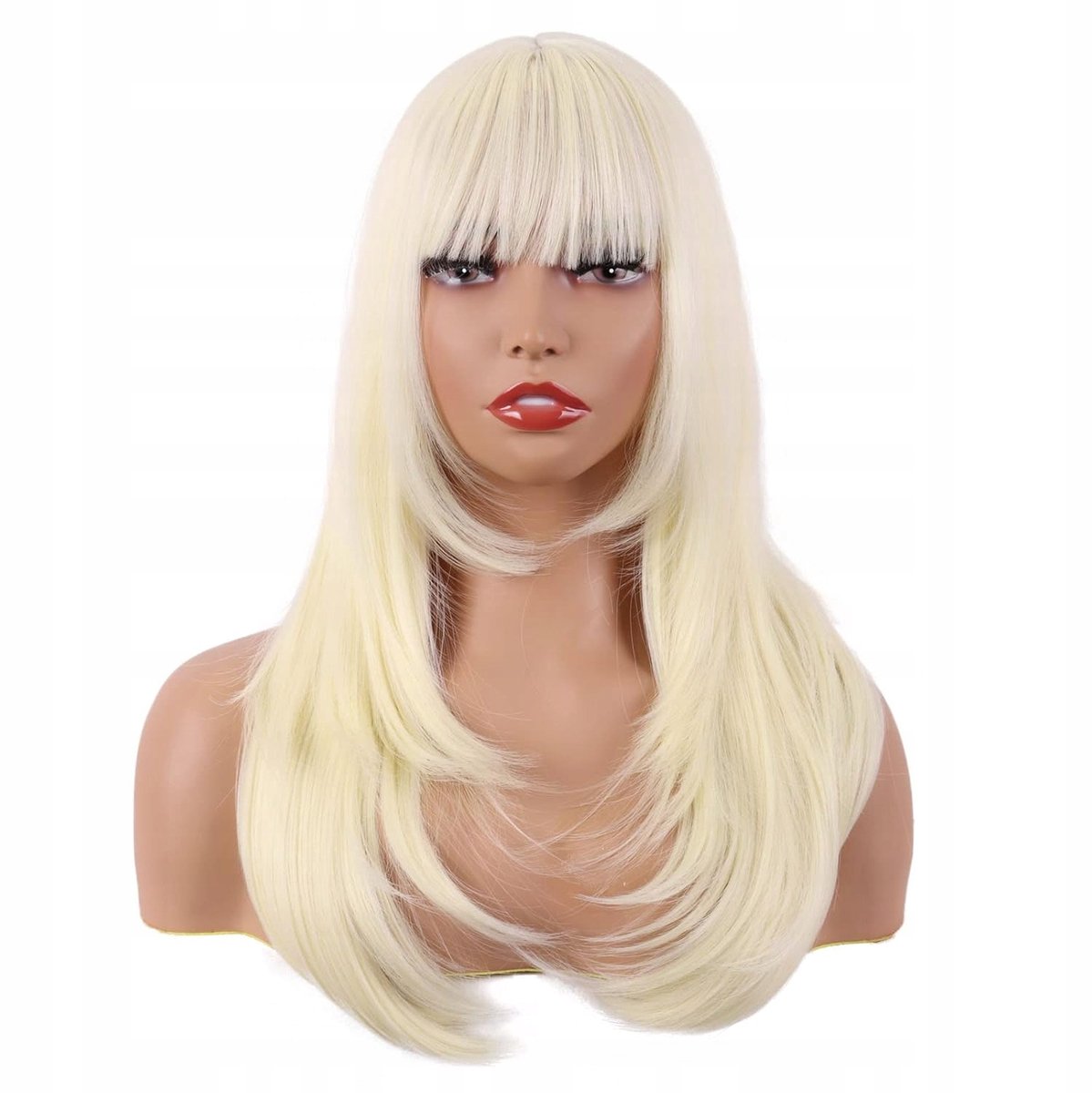 Merkloze lange blonde pruik 60 cm - gehakt synthetisch haar
