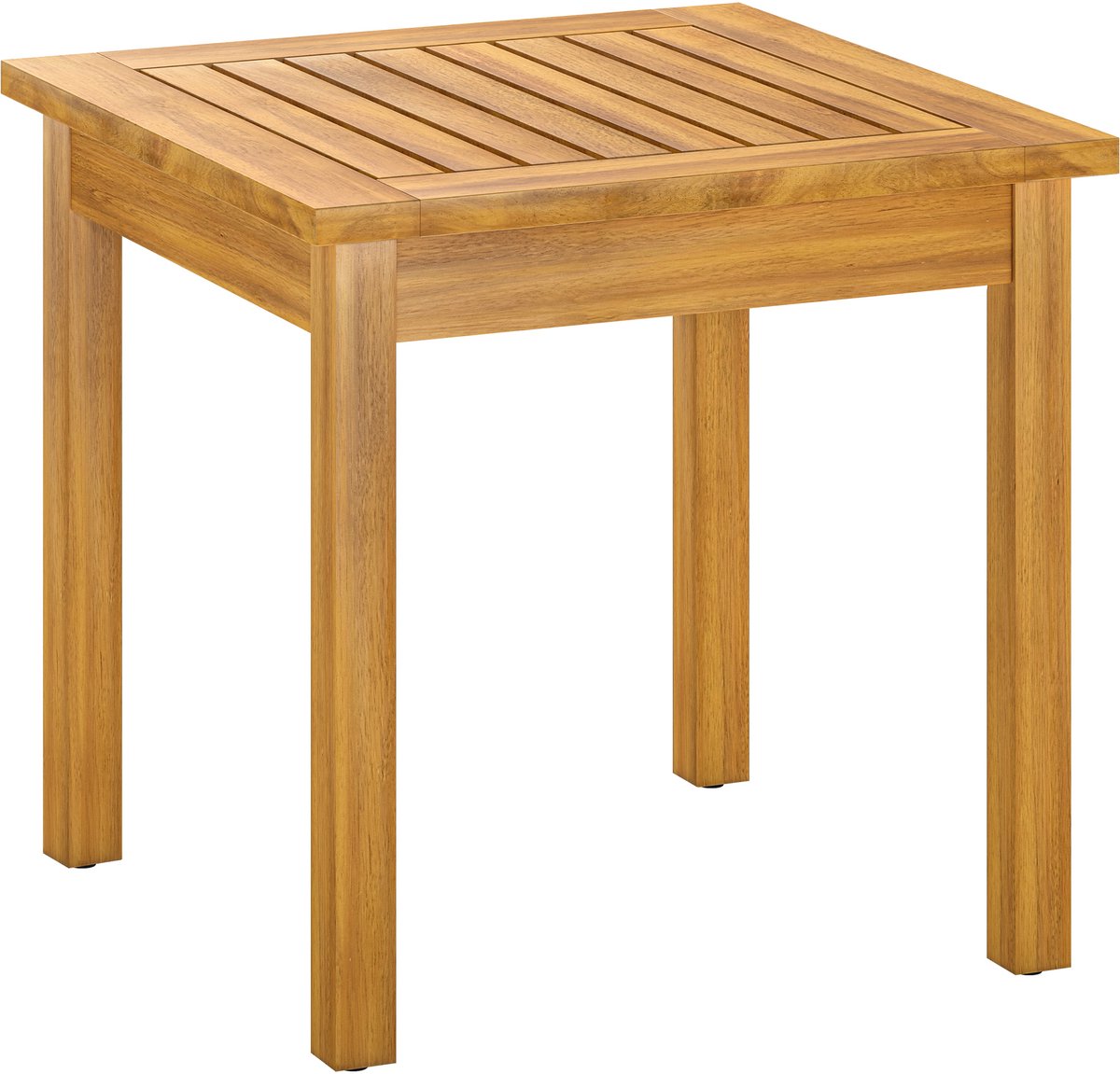 Tuintafel van acaciahout – Weerbestendige tuintafel van acaciahout met gestreept ontwerp – 48 x 48 cm