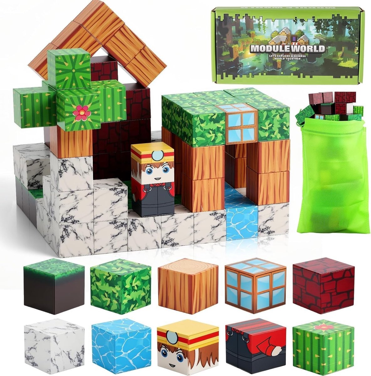 Magnetische Bouwblokken 100 Stukken - Creatief Speelgoed voor Kinderen van 3-10 Jaar - STEM Montessori Constructie en Stapelplezier