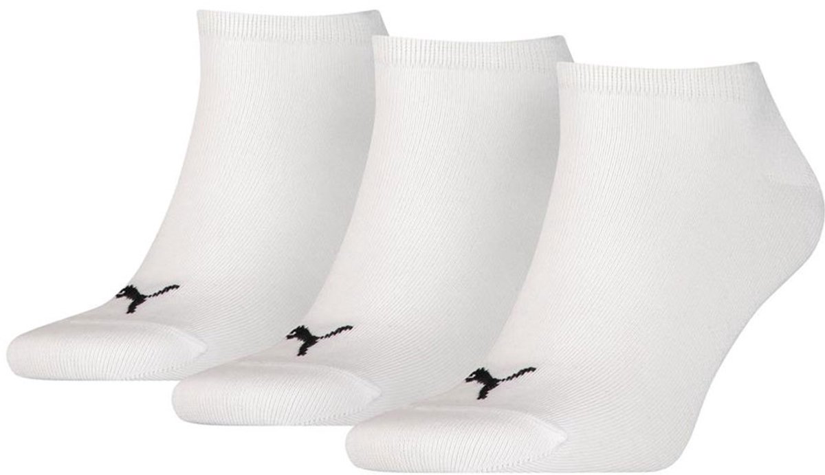 Puma 6-Pack Katoenen Sneakersokken Halfhoge Pasvorm Heren Dames – 261080001 Wit