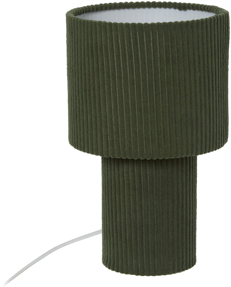Atmosphera Jolina Corduroy Tafellamp - Ø17xH28cm - Groen