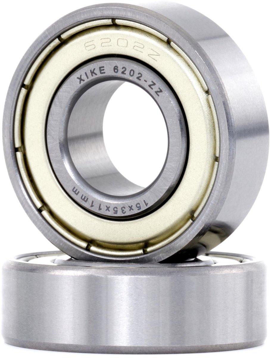 SolidKeus - 2 Stuks 6202ZZ Kogellagers 15x35x11mm met Metalen Afdichtingen