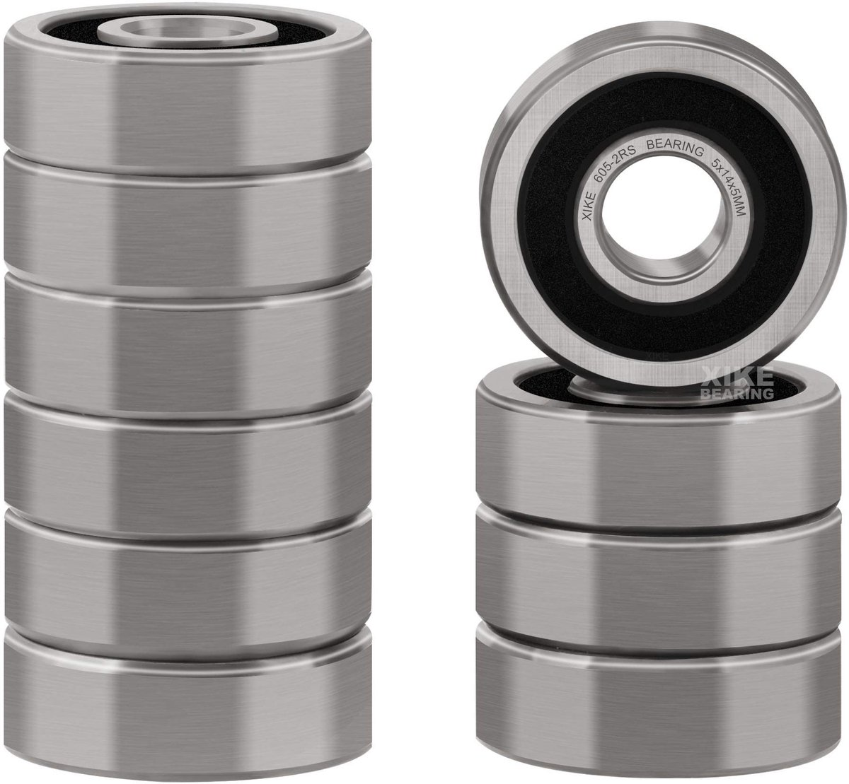 SolidKeus - Ball Bearing 605-2RS 5x14x5mm met Rubberafsluitingen - Set van 10