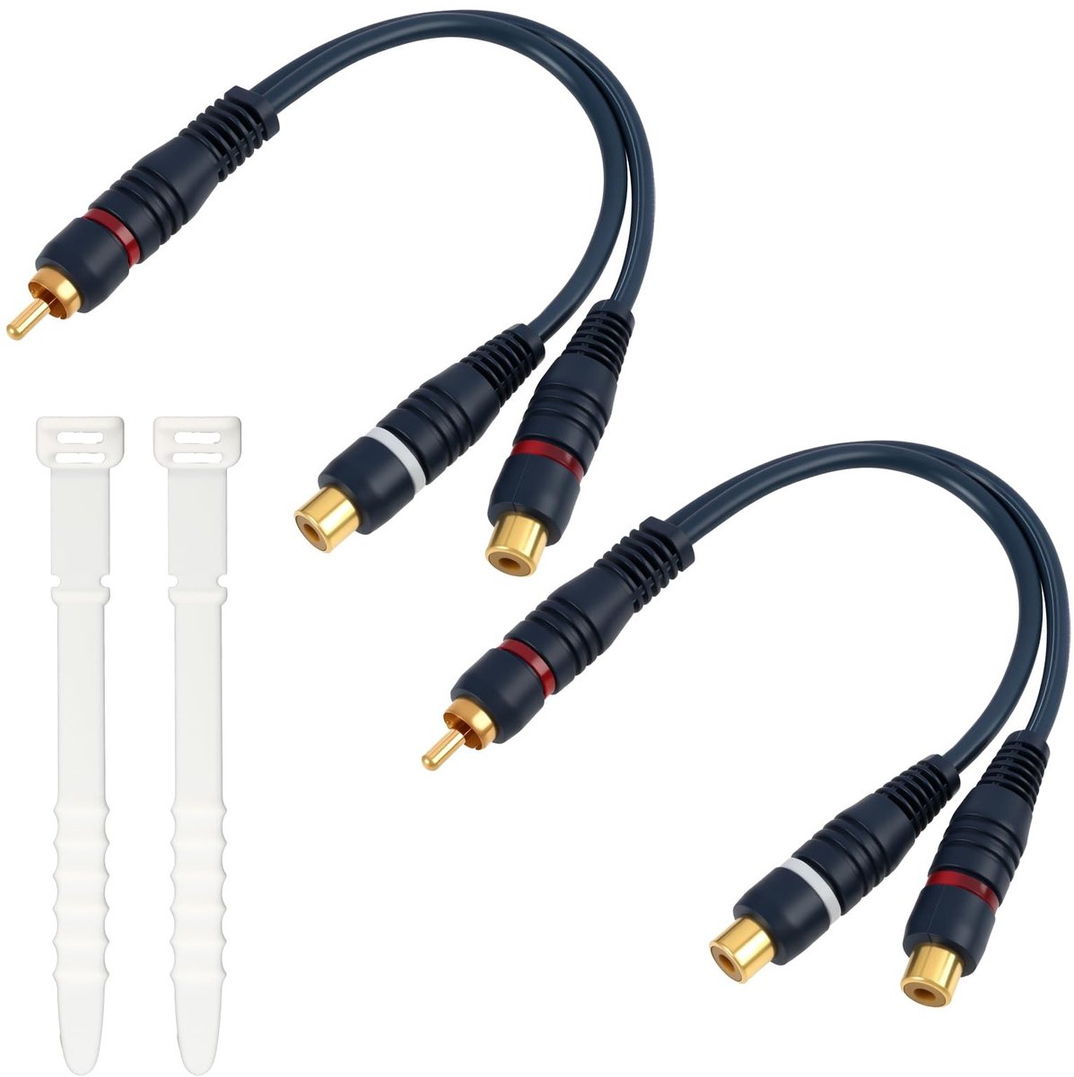 SolidKeus - 2 Stuks RCA Splitter Kabel voor Audio