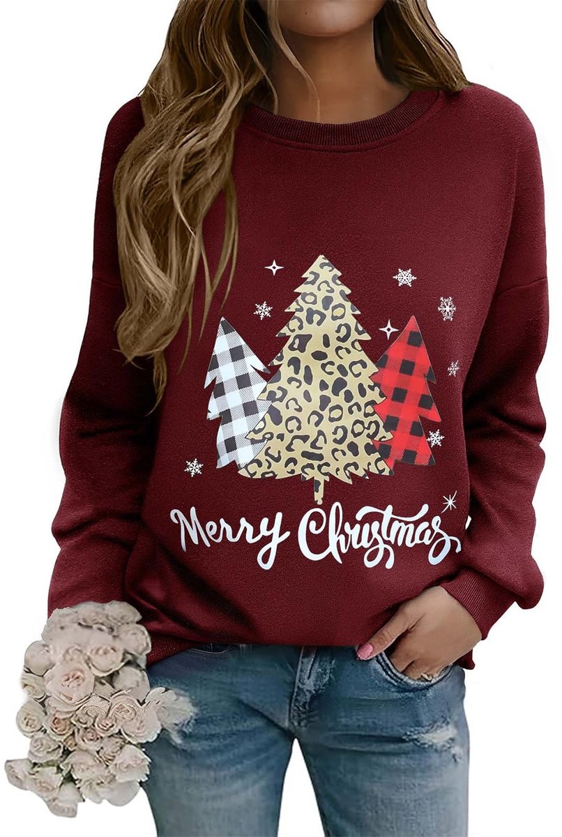 SolidKeus - Grappige Kerst Sweatshirt voor Dames met Lange Mouwen