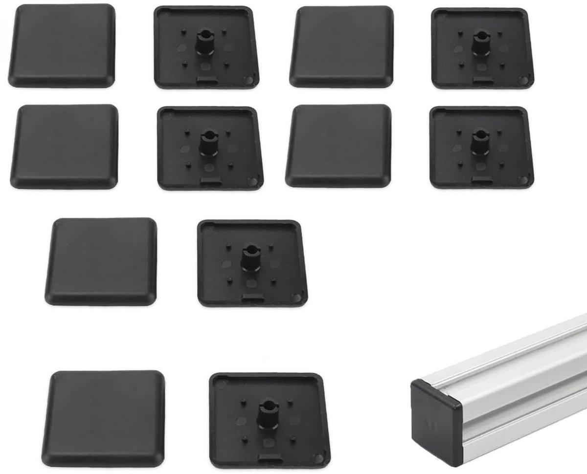 SolidKeus - Set van 12 Plastic Eindkappen voor Aluminium Profielen