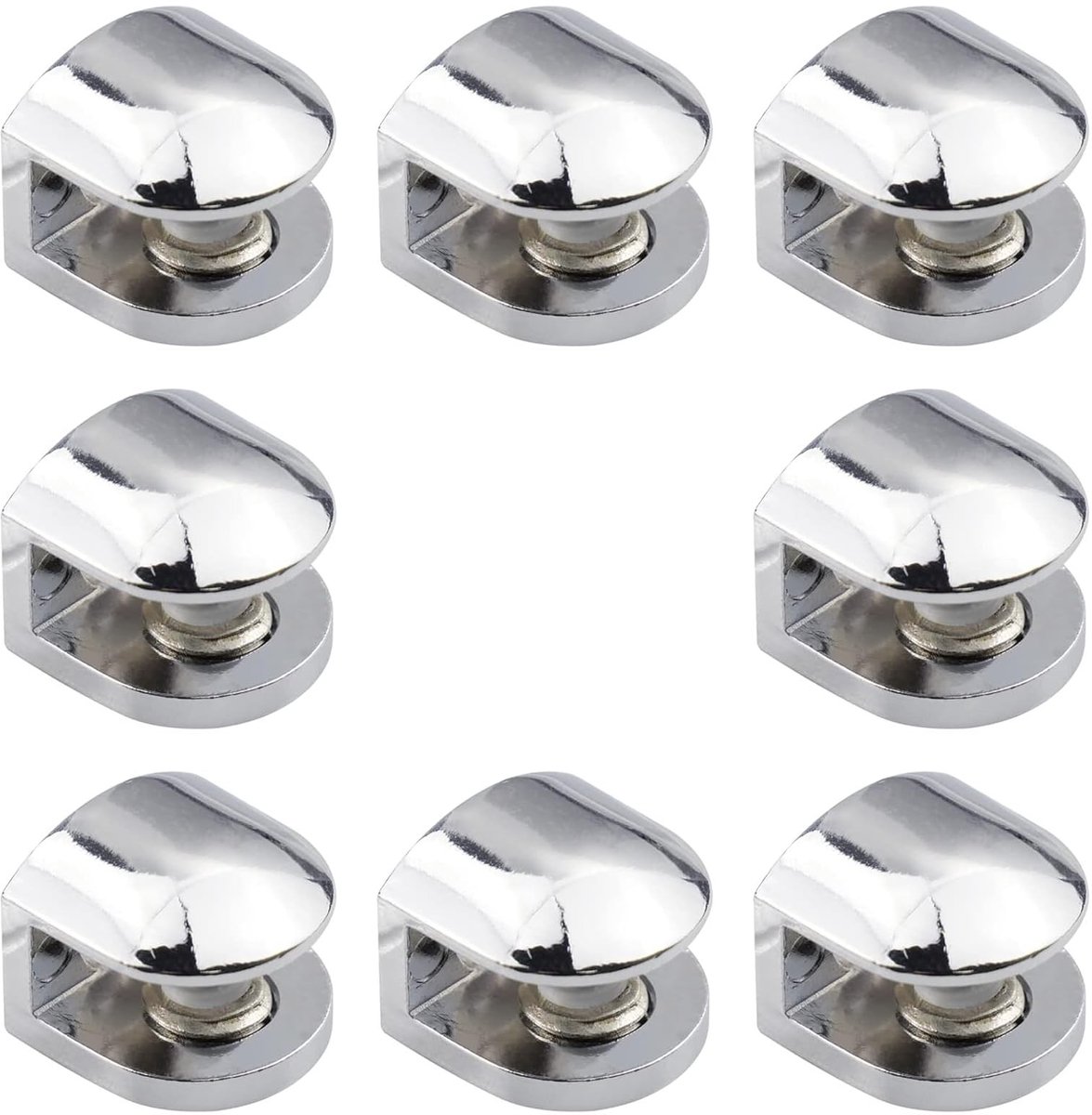 SolidKeus - Set van 8 Glasklemmen voor Bevestiging van Glas en Acryl
