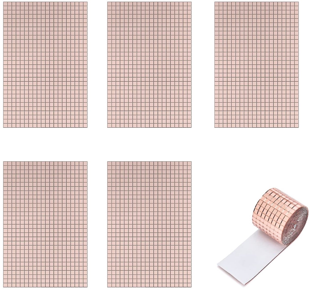 SolidKeus - Set van 5 Mosaïektegels met Spiegelafwerking voor DIY Decoratie