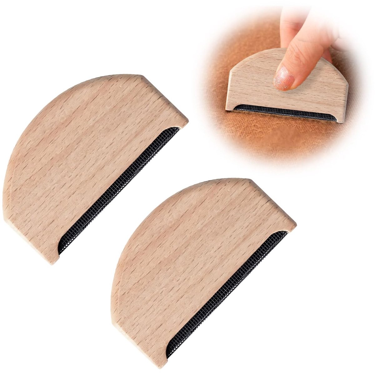 SolidKeus - 2 Stuks Cashmere en Wol Kam voor Textielverzorging