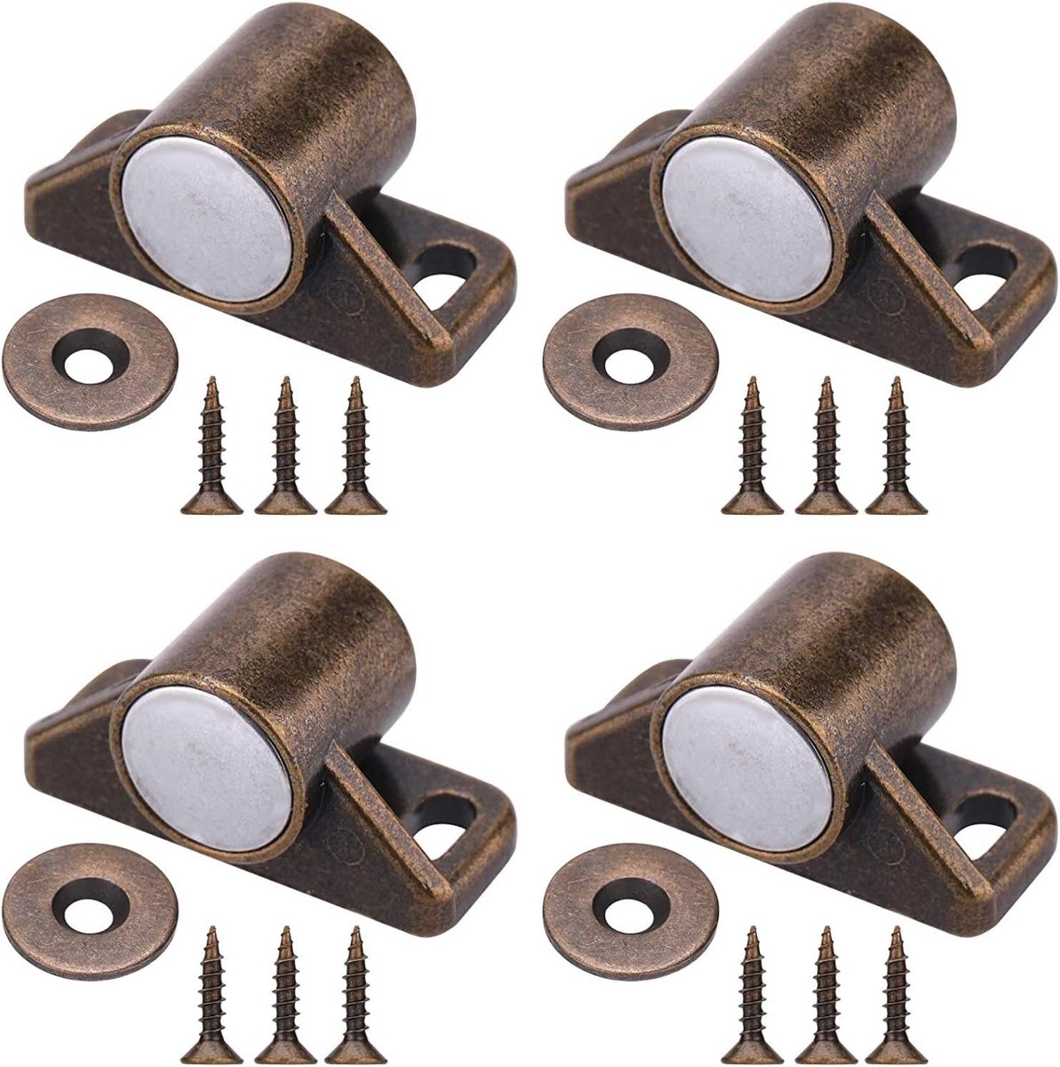 4 Stuks Magnetische Deursluiters voor Keuken- en Kastdeuren met RVS Schroeven - Ideaal voor Dichte Sluiting en Gemakkelijk Gebruik
