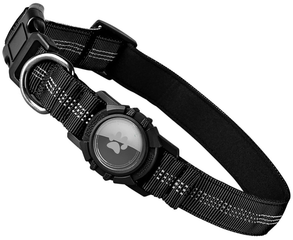 SolidKeus - Reflecterende Nylon Halsband voor AirTag met Waterdichte Hoes
