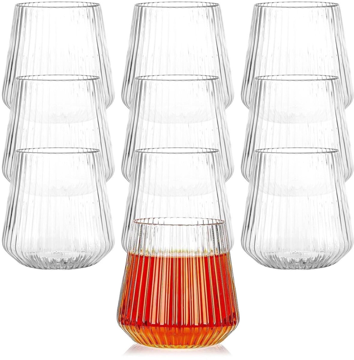 SolidKeus - Set van 10 Plastic Wijn Glazen 400 ml BPA-vrij